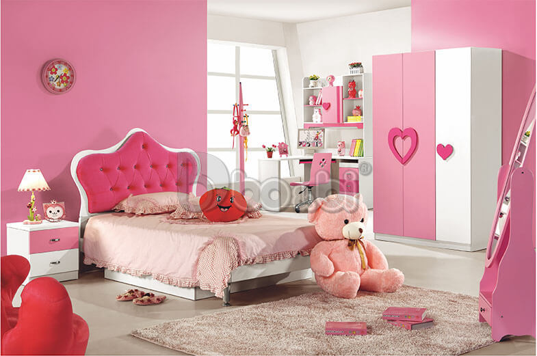 Bộ phòng ngủ cho bé gái màu hồng xinh xắn BB BABY856-1